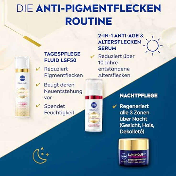 NIVEA Cellular LUMINOUS630® 2-in-1 Anti-Age & Altersflecken Serum gegen Pigmentflecken, mit Kollagen Booster und Hyaluronsäure, 30 ml – Bild 5