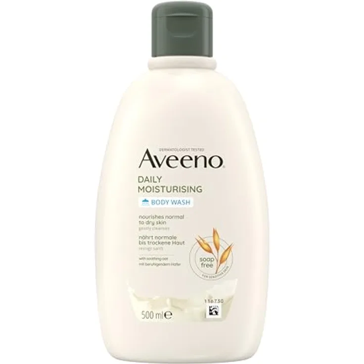 Aveeno Daily Moisturising seifenfreies Duschgel (500ml) für normale bis trockene Haut mit Hafer - vegane Pflegedusche