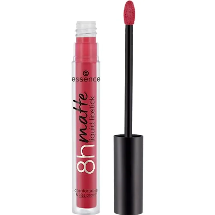 essence 8h matte liquid lipstick, Nr. 07, Rot, langanhaltend, mattierend, schnelltrocknend, matt, vegan, wasserfest, ölfrei, ohne Konservierungsstoffe, 1er Pack (2.5ml)