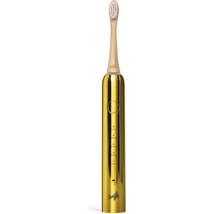 Smyle Elektrische Schallzahnbürste Gold Brush, Sonic Technologie mit 5 Reinigungsmodi und Drucksensor