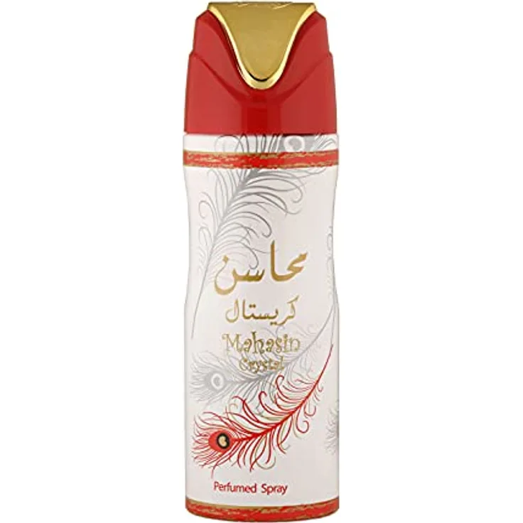 Lattafa Mahasin Crystal, Parfüm Deodorant Spray für Frauen, 6.6 Unzen, mit frischen und blumigen Noten