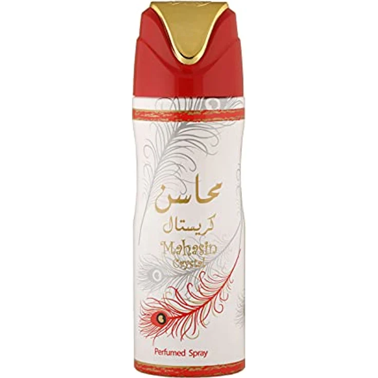 Lattafa Mahasin Crystal, Parfüm Deodorant Spray für Frauen, 6.6 Unzen, mit frischen und blumigen Noten