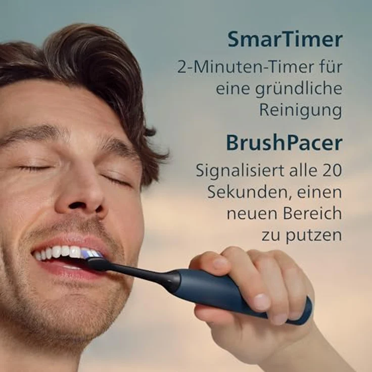 Philips Sonicare 6100 HX7403/07, Wiederaufladbare Schallzahnbürste für Erwachsene, 31.000 Bewegungen/Minute, Drucksensor, Blau, mit Reiseetui – Bild 7