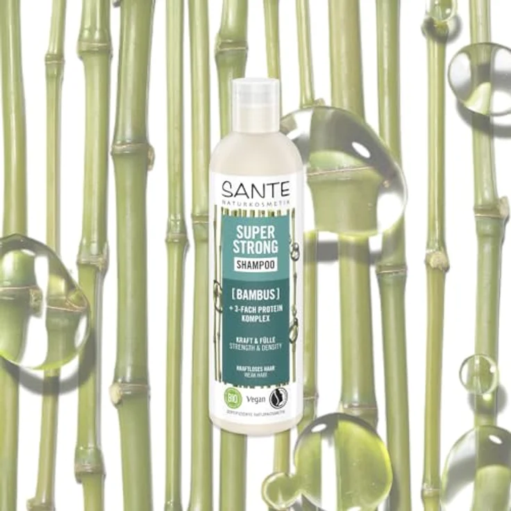 Sante Naturkosmetik Super Strong Shampoo, 250 ml mit Bio-Bambus Extrakt und 3-Fach Protein Komplex – Bild 3