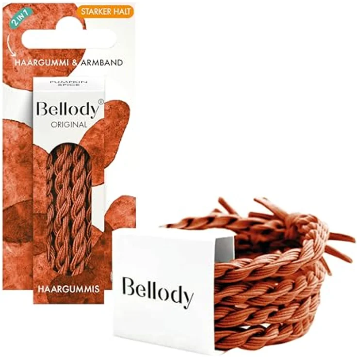 Bellody Original Haargummis & Scrunchies, flexibles Haar-Accessoire mit sicherem Halt, Seychelles Blue – Bild 1