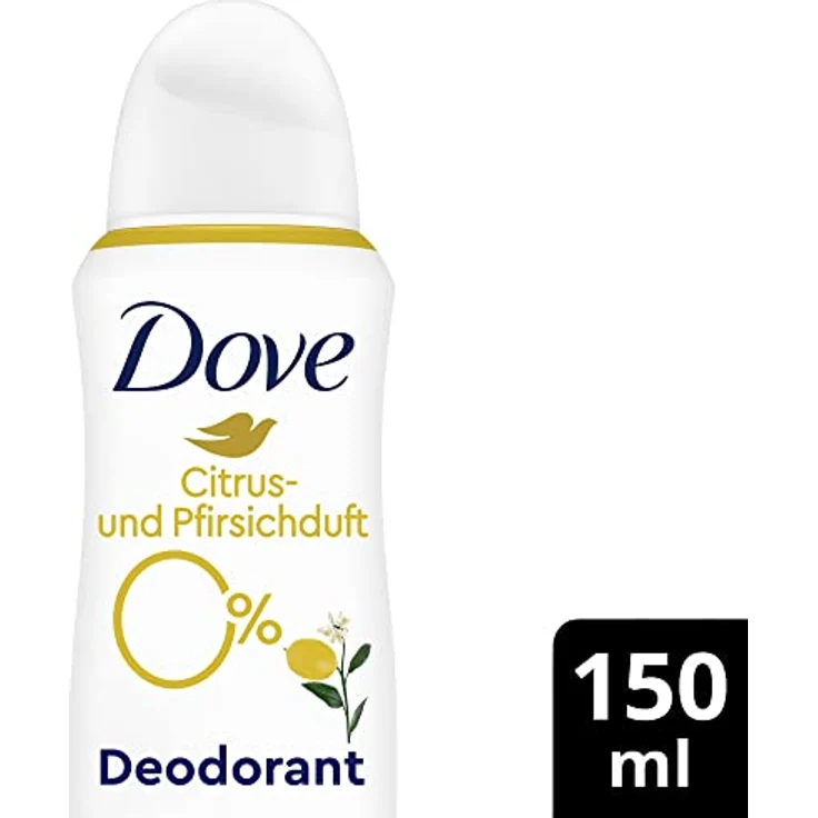 Dove Deodorant-Spray Citrus- und Pfirsichduft Deo mit pflegendem Zink-Komplex und 0% Aluminiumsalzen 150 ml 1 Stück – Bild 2