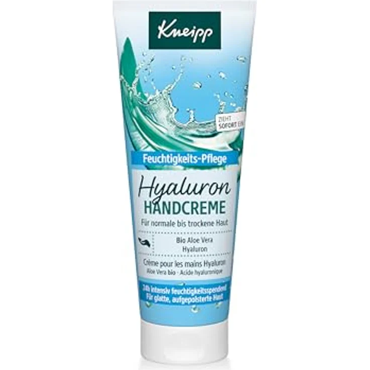 Kneipp Hyaluron Handcreme mit Hydro Boost Komplex, 75ml - Reduziert Fältchen und spendet 24h Feuchtigkeit, zieht sofort ein, für normale bis trockene Haut – Bild 1