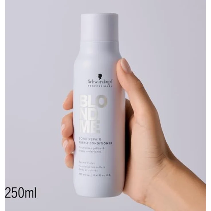 Schwarzkopf Professional BLONDME Bond Repair Purple Conditioner 250 ml, Neutralisiert Gelbtöne, Tiefenwirksam Pflegend Und Entwirrend, Für Blondes Haar – Bild 2