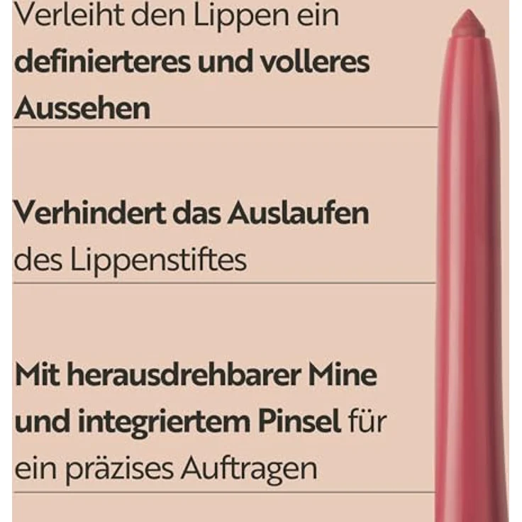M. Asam MAGIC FINISH Lip Designer Rosewood, Langanhaltender Wasserfester Lipliner mit Integriertem Pinsel, Kussecht & Cremige Textur, 0,28g – Bild 2