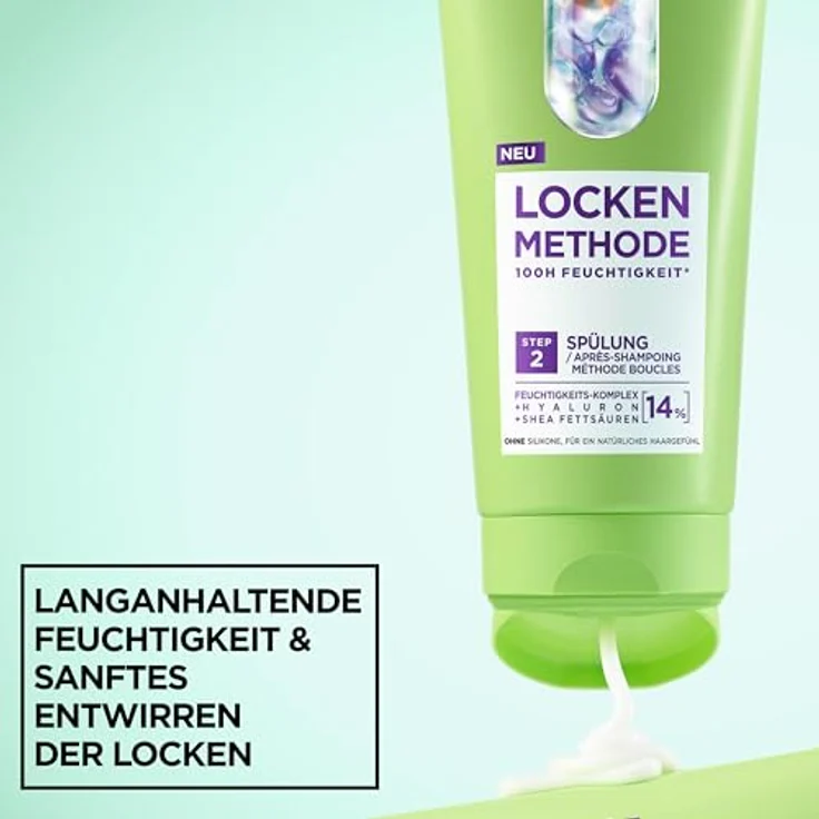 GARNIER Fructis Locken Methode Spülung, silikonfreier Conditioner für seidige Locken, 200 ml – Bild 2