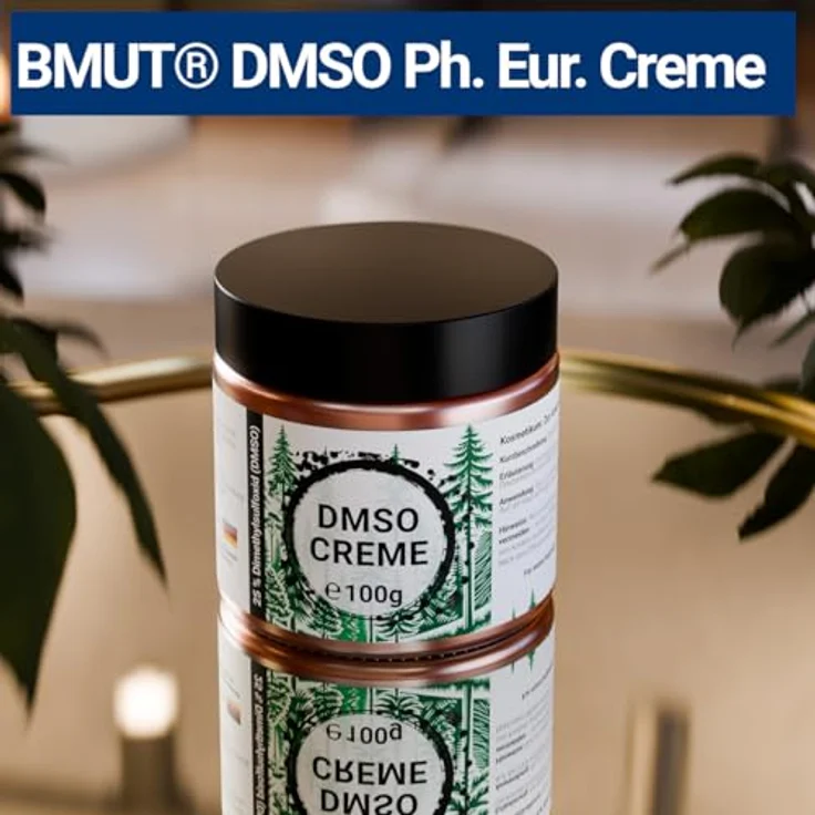BMUT 1x 100g DMSO Creme, 25% Dimethylsulfoxid 99,9% Reinheit, Ph. Eur. in Basicreme – DAC, hocheffektiv im Glastiegel – Bild 2