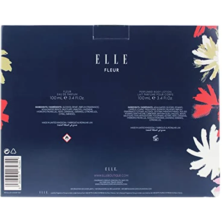 ELLE Elle Fleur 2-teiliges Geschenkset, Eau de Parfum 100 ml und Bodylotion 100 ml mit blumigem Duft und veganen Inhaltsstoffen – Bild 3