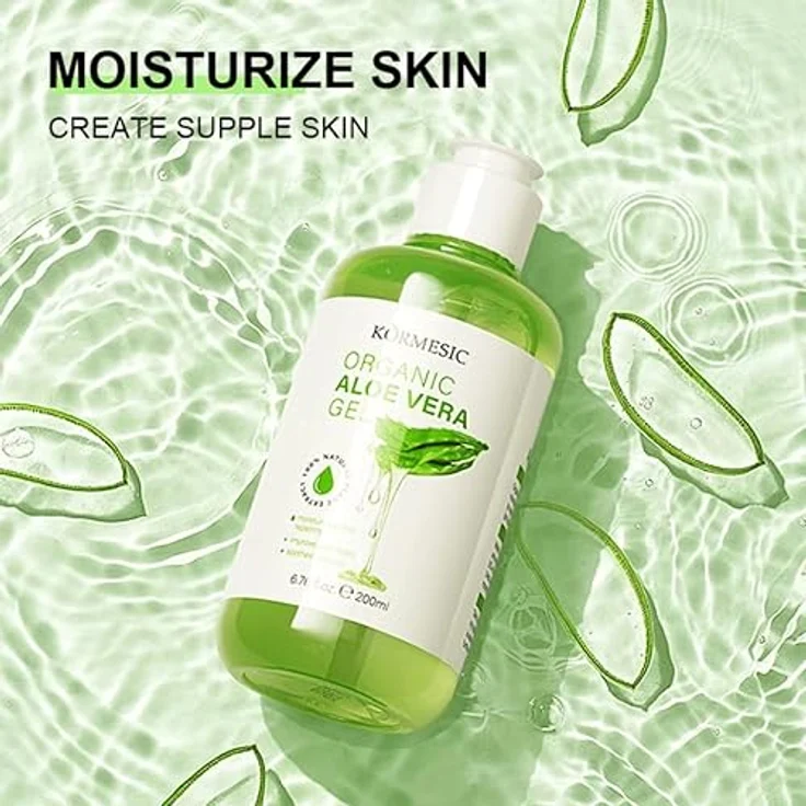 Montegoni Aloe Vera Gel 200ml, Feuchtigkeitsspendende After-Sun Pflege für Gesicht, Körper & Haare – Beruhigend mit Bio-Extrakten – Bild 3