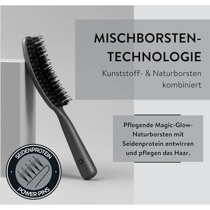 PARSA Beauty HAIR ID Seidenglanz-Spiral-Kamm, Entwirrkamm für glänzendes Haar, grau, ergonomischer Griff, ideal für nasses und trockenes Haar – Bild 5