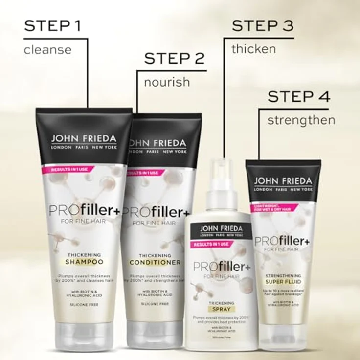 John Frieda PROfiller+ Conditioner für feines Haar, 250 ml, Volumen & Pflege, vegan, silikonfrei – Bild 6