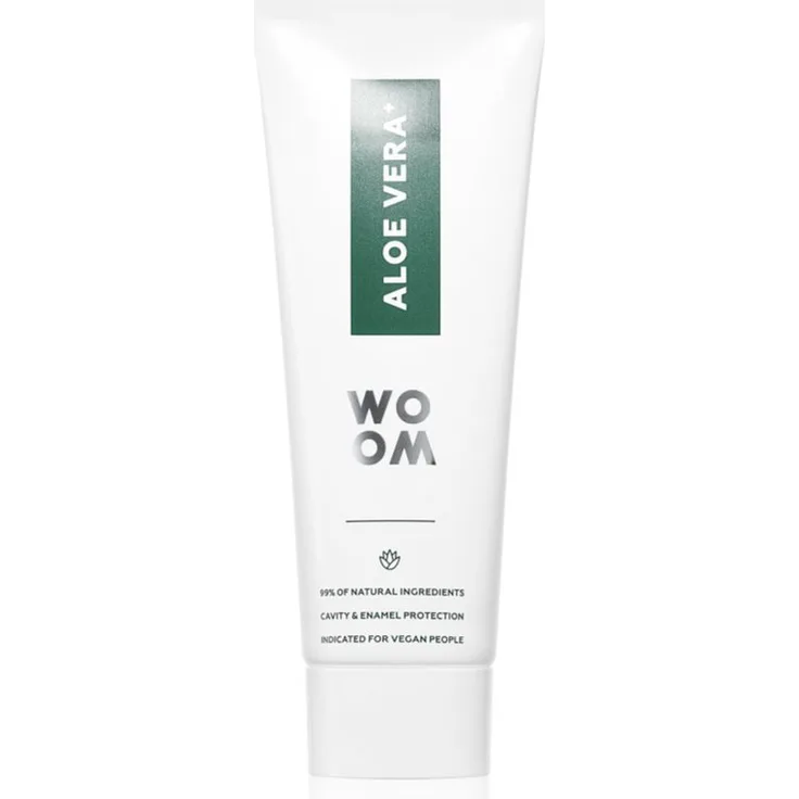 WOOM Aloe Vera+ Toothpaste Zahnpasta, 75 ml, mit natürlichen Extrakten zur Kariesvorbeugung und für frischen Atem