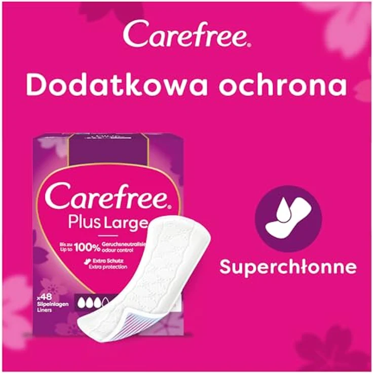 Carefree Slipeinlagen Plus Long, 100% atmungsaktiv mit Soft Touch Oberfläche und Aloe Vera Duft, weich wie Baumwolle – Bild 5