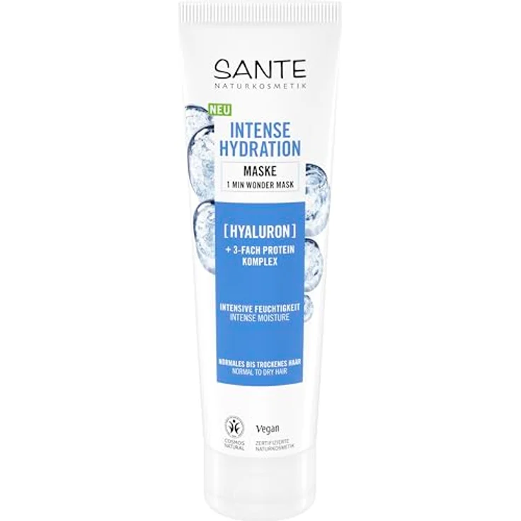 Sante Naturkosmetik Intense Hydration Haarmaske, 150 ml - Hyaluron + 3-Fach Protein Komplex, vegane Formel – Bild 1