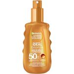 Garnier UV-Sonnenschutzspray für eine strahlende Bräune, Sehr hoher Sonnenschutz mit LSF 50, Wasserfest, Ambre Solaire Ideal Bronze Milk-in-Spray, 1 x 150 ml