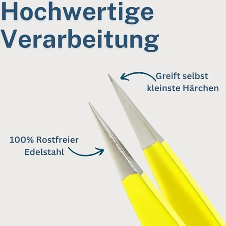 remos professional body care REMOS Splitterpinzette, rostfrei aus Edelstahl [INOX] mit feiner gelber Spitze, 9.5 cm – Bild 4