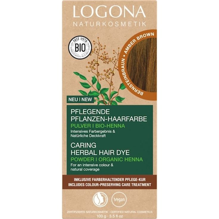 Logona Pflegende Pflanzen-Haarfarbe Bio-Hennarot, veganes Haarfärbemittel für Damen, 100 g