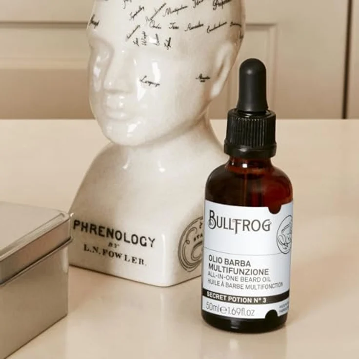 Bullfrog Secret Potion N.3, Multifunktionales Bartöl für Pflege und Rasur, 50 ml, Meeres-, Holz- und Amberduft – Bild 4