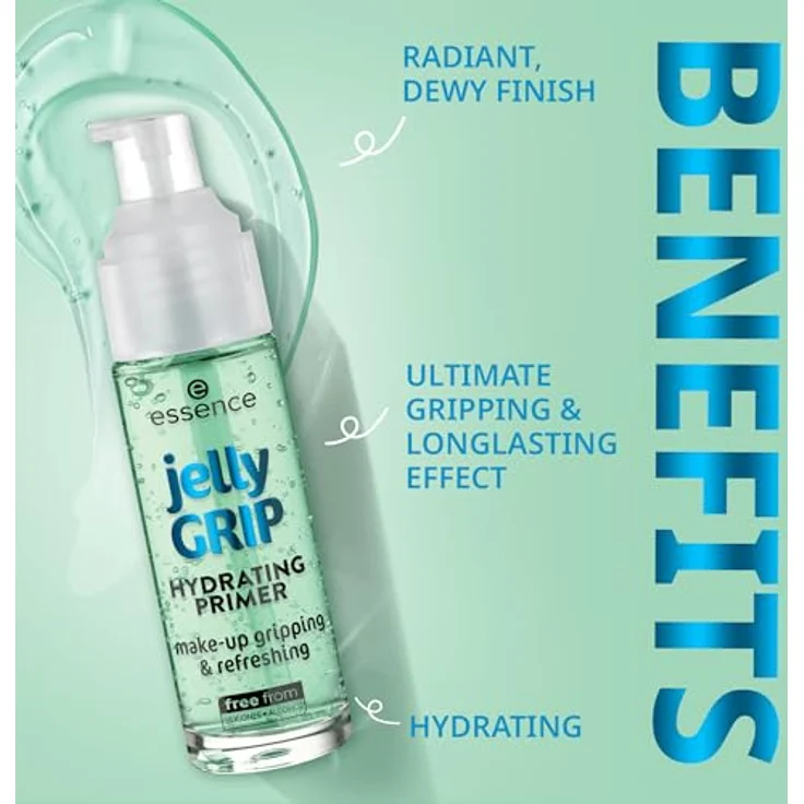 essence jelly GRIP, feuchtigkeitsspendender Make-up Primer, 29 ml, vegan, glättet die Haut und verlängert den Halt des Make-ups – Bild 3