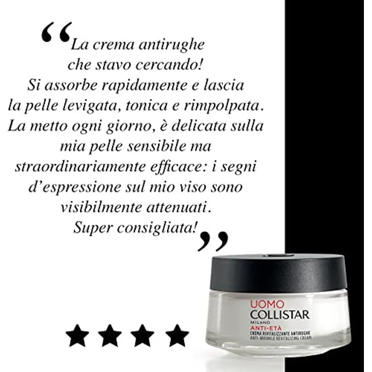 Collistar Revitalisierende Anti-Falten-Creme aus der Männerserie, 50ml, Nicht fettend, Leicht einziehend, Hauttonisierend – Bild 5