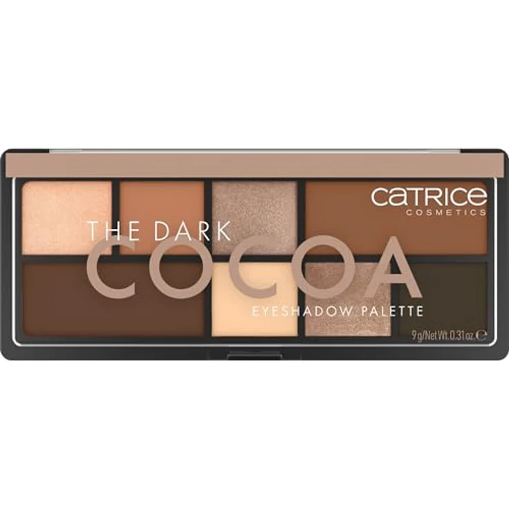 Catrice The Dark Cocoa Eyeshadow Palette, Lidschatten, Mehrfarbig, 8 Farben, intensiv, schimmernd, farbintensiv, glitzernd, vegan, ohne Mikroplastikpartikel, ohne Parfüm, ölfrei, 1er Pack (9g) – Bild 2