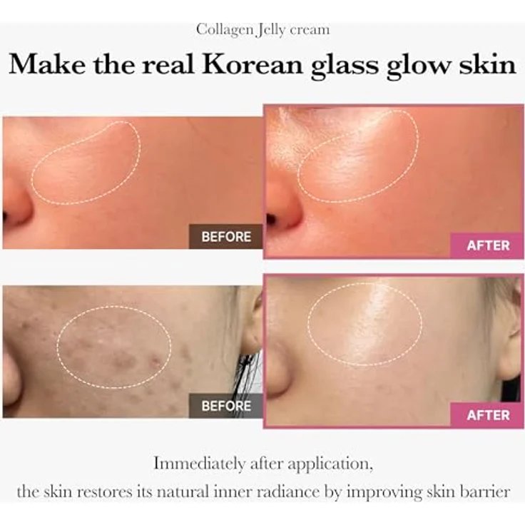 Medicube Kollagen Jelly Creme, transparente Gesichtscreme mit Niacinamid und gefriergetrocknetem Hydrolysiertem Kollagen, 110 ml, für strahlenden Teint und straffe Haut – Bild 3