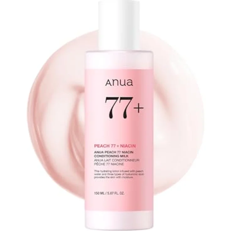ANUA Peach Niacin Conditioning Lotion, Gesichtsfeuchtigkeitscreme mit Vitamin B12, leichte koreanische Hautpflege für Glashaut, 150 ml/5,07 fl.oz. – Bild 1