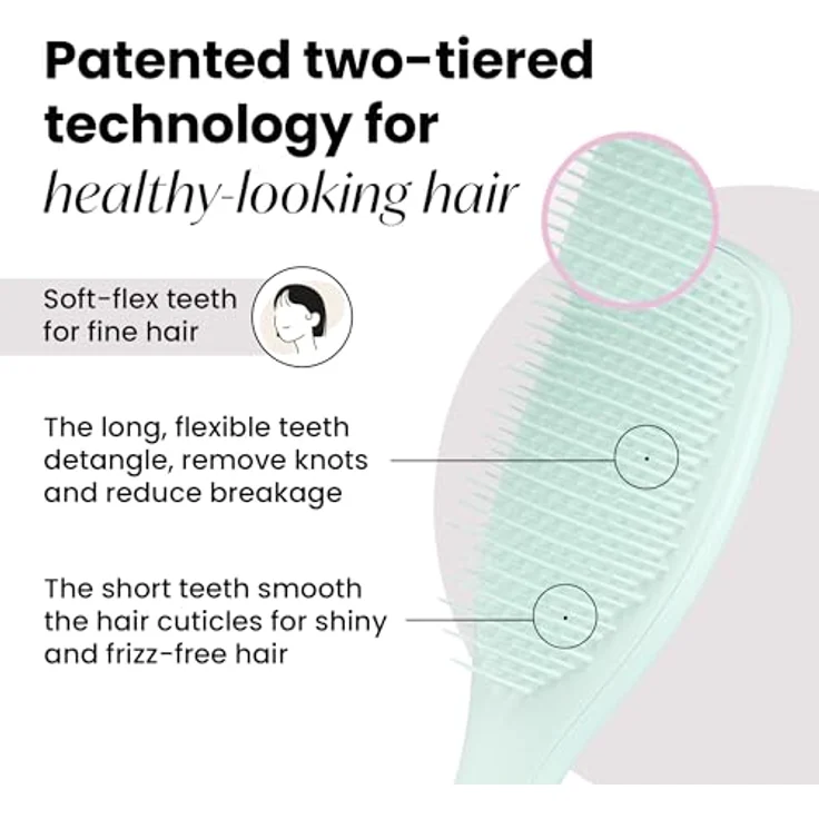 Tangle Teezer Ultimate Detangler Brush, Bürste für trockenes und nasses Haar, reduziert Haarbruch bei coloriertem, feinem und brüchigem Haar, Eisblau – Bild 2