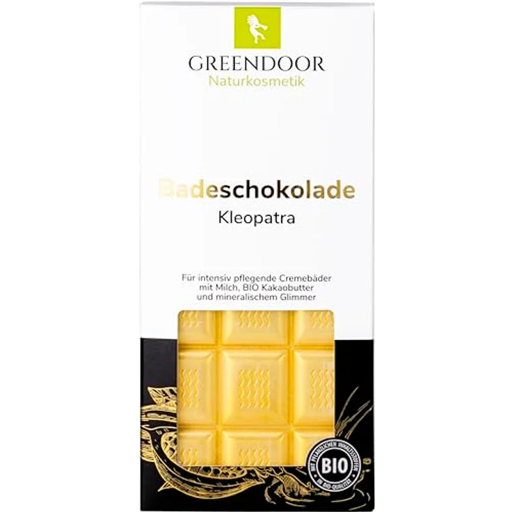 GREENDOOR Badeschokolade Kleopatra 100g Naturkosmetik CREMEBAD für trockene Haut, rückfettendes Ölbad, ohne Tierversuche – Bild 1