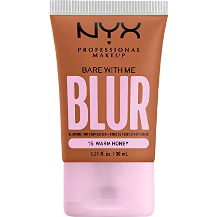 NYX Professional Makeup Weichzeichnende Foundation mit mittlerer Deckkraft und mattem Finish, Bis zu 12 Stunden Pflege und Feuchtigkeit, Mit Niacinamiden, Bare with Me, Farbe: Warm Honey, 1 x 30 ml