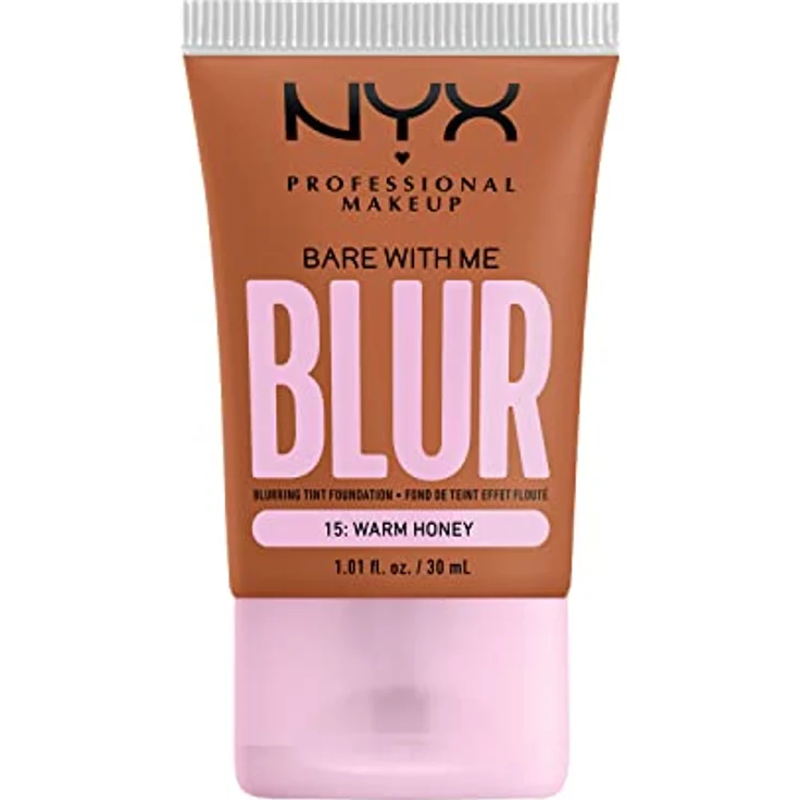 NYX Professional Makeup Weichzeichnende Foundation mit mittlerer Deckkraft und mattem Finish, Bis zu 12 Stunden Pflege und Feuchtigkeit, Mit Niacinamiden, Bare with Me, Farbe: Warm Honey, 1 x 30 ml – Bild 1