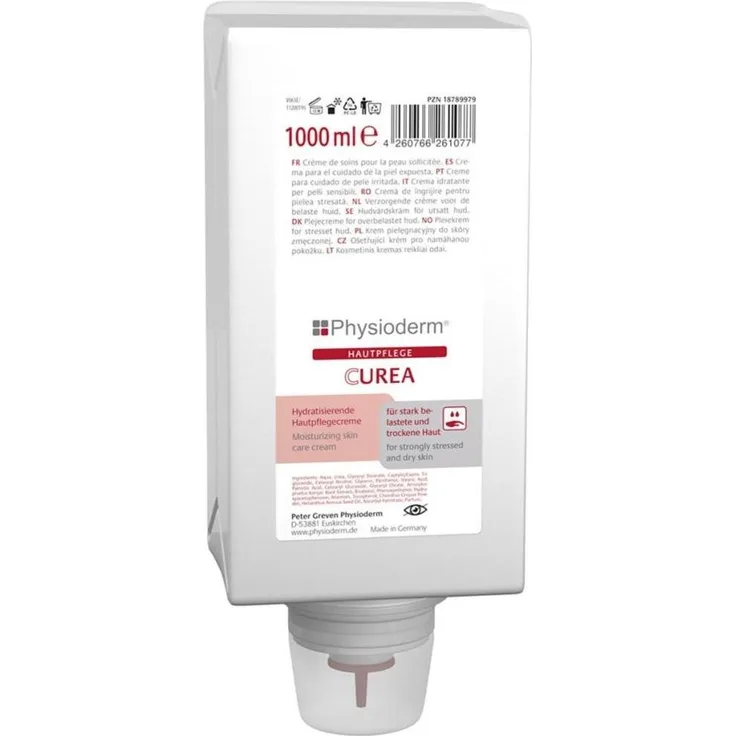 Physioderm CUREA Hautschutzcreme, Handcreme 1,0 l (1000 ml) - effektiver Hautschutz für empfindliche Hände