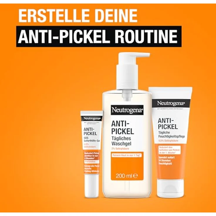 Neutrogena Anti-Pickel Anti-Pickel Tägliches Waschgel Gesichtsreinigungsgel 200 ml mit reinigender Wirkung gegen Hautunreinheiten – Bild 6