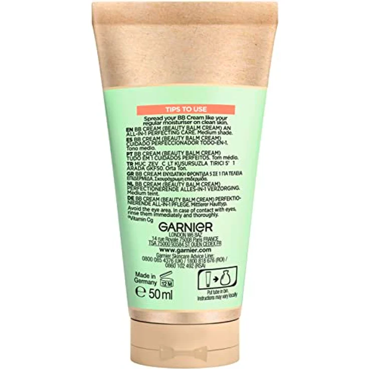 Garnier SkinActive BB Cream Perfektionierende All-In-1 Pflege Mittel mit LSF50 gegen dunkle Flecken, mit Vitamin C und Mineralpigmenten, 50 ml – Bild 2