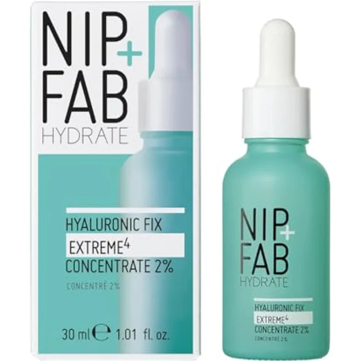 Nip+Fab Hyaluronic Fix Extreme4 2% Hydration Concentrate, 30ml - Ultra leichte Feuchtigkeitstropfen mit Hyaluronsäure für sichtbar aufgepolsterte und hydratisierte Haut – Bild 2