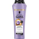Gliss Blonde Perfector Purple Shampoo (250 ml), Anti-Gelbstich-Shampoo mit Peptiden & Blaubeer-Extrakt für blondes Haar