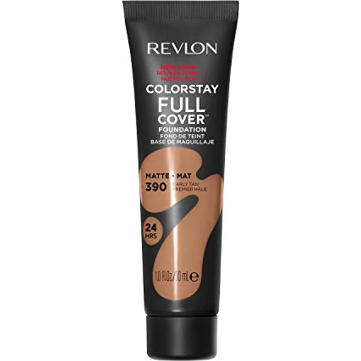 Revlon ColorStay Full Cover Longwear Matte Foundation, hitze- und schweißbeständig, leichtes Gesichts-Make-up, Farbton Early Tan (390), 30 ml – Bild 1