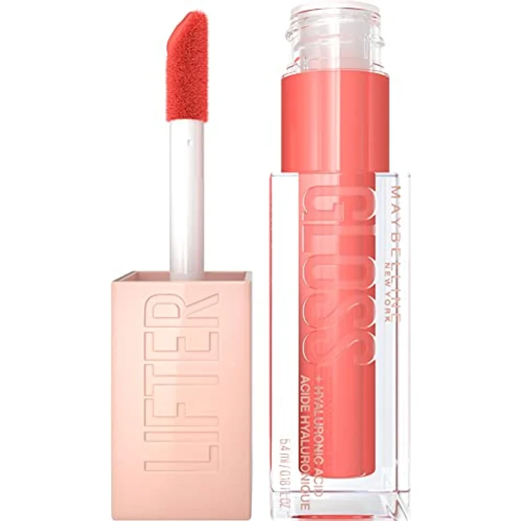 Maybelline New York Glänzender Lipgloss für voller wirkende Lippen, Feuchtigkeitsspendend, Mit Hyaluronsäure, Lifter Gloss Candy Drop, Farbe: Nr. 022 Peach Ring (Orange), 1 x 5,4 ml – Bild 1