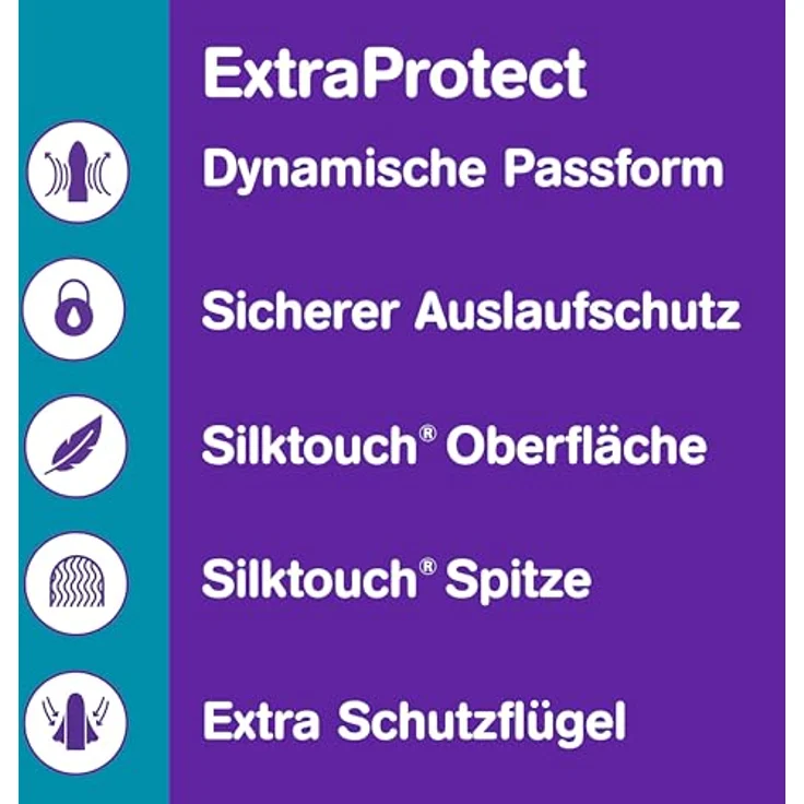 o.b. ExtraProtect 5-in-1 Schutz Tampons, 36 Stk, mit Dynamic Fit Technologie und extra Schutzflügeln, dermatologisch – Bild 3