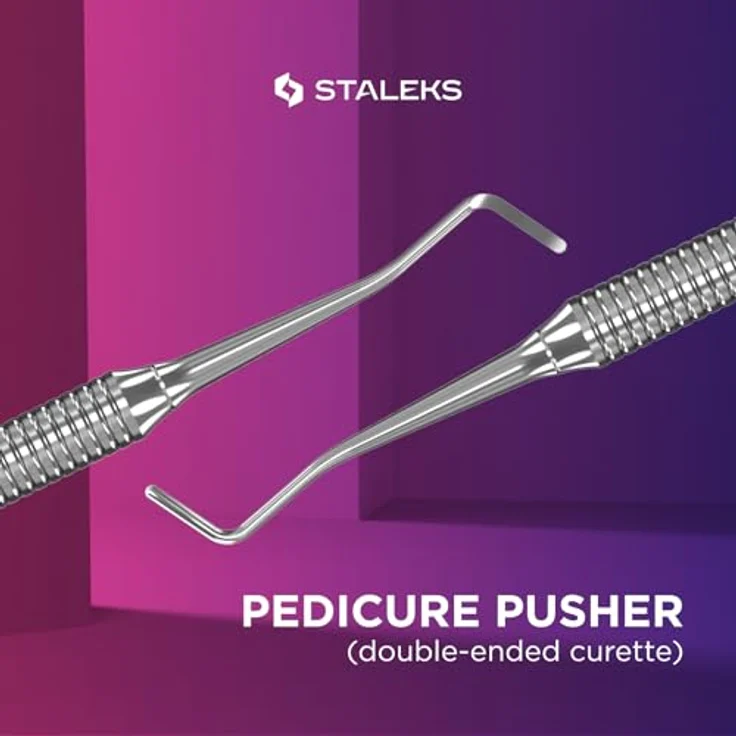 STALEKS Nagelhautschieber STALEKS Pusher für Pediküre Expert 20 Type 2, Handgeschliffen mit Diamantscheiben, rostfreier Edelstahl – Bild 5
