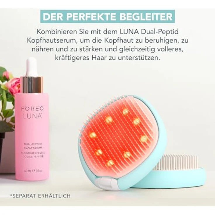 FOREO FLIP Play LED Haarbürste, 3-in-1 Haar- & Kopfhaut-Stimulation mit blauem, grünem & rotem Licht für schnelleres Haarwachstum und Anti-Haarausfall, wasserdicht & kabellos – Bild 5