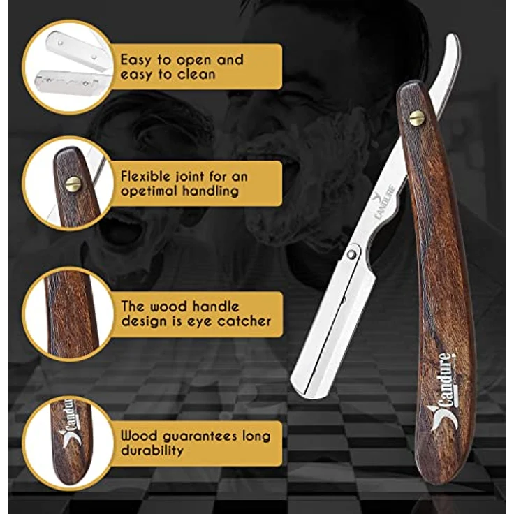 CANDURE Men Straight Cut Halsrasierer Rasiermesser – Bild 3