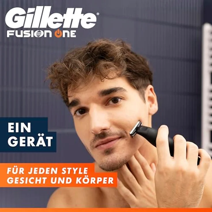 Gillette Fusion One Hybrid, Trimmer und Haarschneider mit flexiblem Kopf, wasserdicht, 3 Bartkämme (1mm, 2mm, 5mm), wiederaufladbar – Bild 2