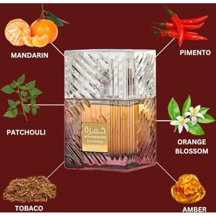 Lattafa Khamrah Dukhan, Eau de Parfum Spray 100 ml, Amber Spicy Gourmand Duft für Herren – Bild 4