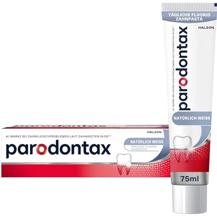 Parodontax Natürlich Weiss Zahncreme, hilft Verfärbungen zu entfernen und Zahnfleischbluten zu reduzieren, 75 ml – Bild 1