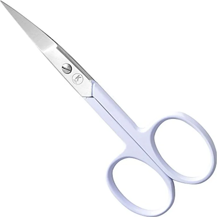 K-Pro Profi Maniküre Fingernagelschere Gebogen Spitz Damen Herren 1 Stück (Weiß)